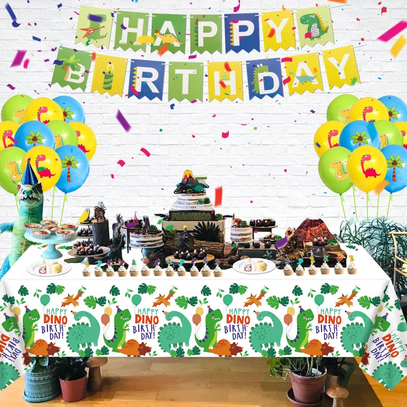 Inspireyee 4 Pack Dinosaur Tablecloth Dinosaur Party Decorations Dinosaur Party Supplies 86 x 51 inches Dinosaur Theme Table Cover Dinosaur Rectangle Plastic Table cloth dinosaur table cloths for birthday party - Image 5