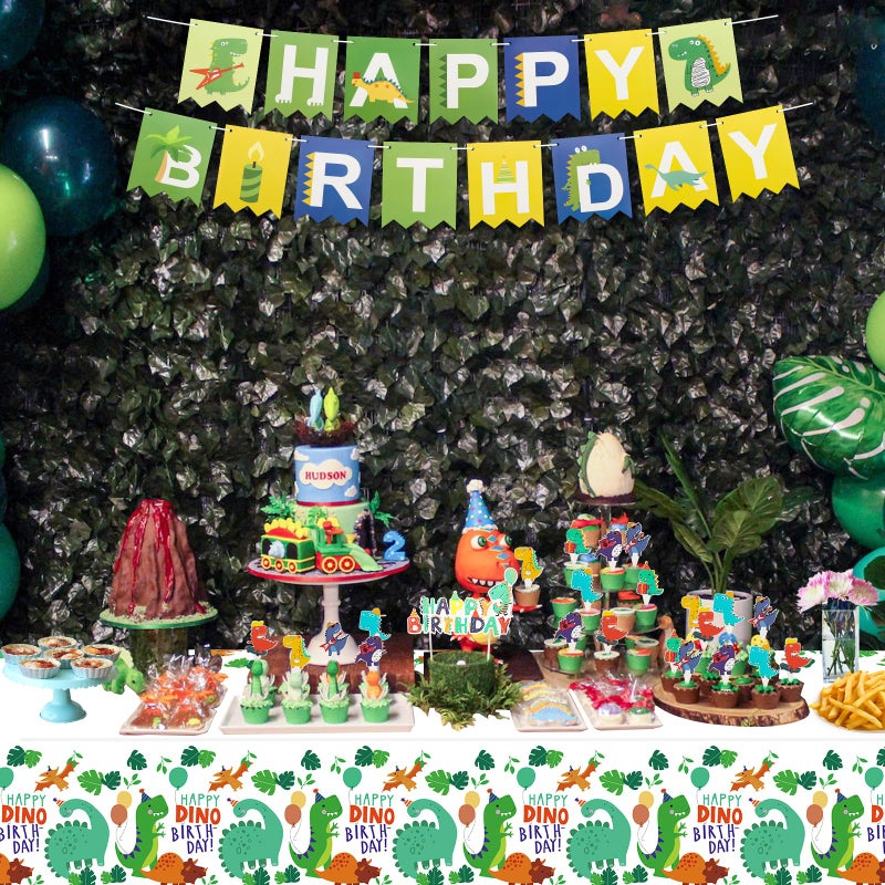 Inspireyee 4 Pack Dinosaur Tablecloth Dinosaur Party Decorations Dinosaur Party Supplies 86 x 51 inches Dinosaur Theme Table Cover Dinosaur Rectangle Plastic Table cloth dinosaur table cloths for birthday party - Image 4