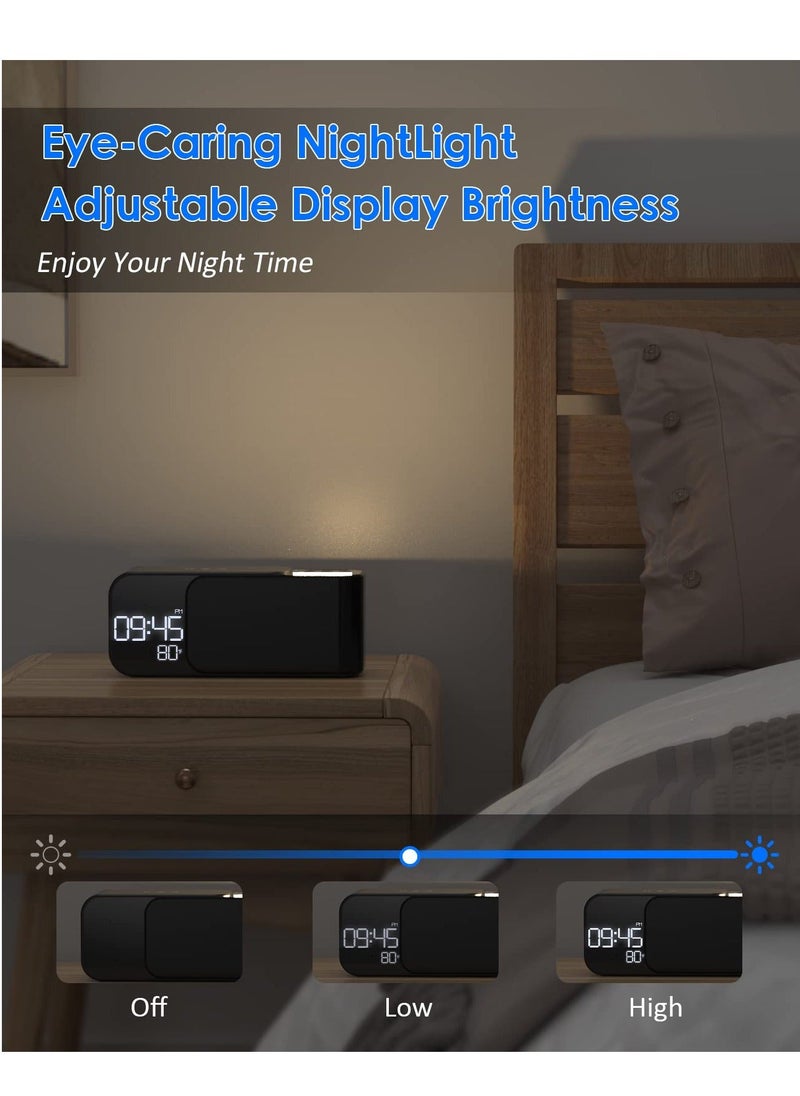 Generic - Alarm Clock Radio with Wireless Charging & Bluetooth Speaker, Multifunction Fast Wireless Charging Dual Alarm Clock Radio with Bluetooth Audio with LED Display - Image 1