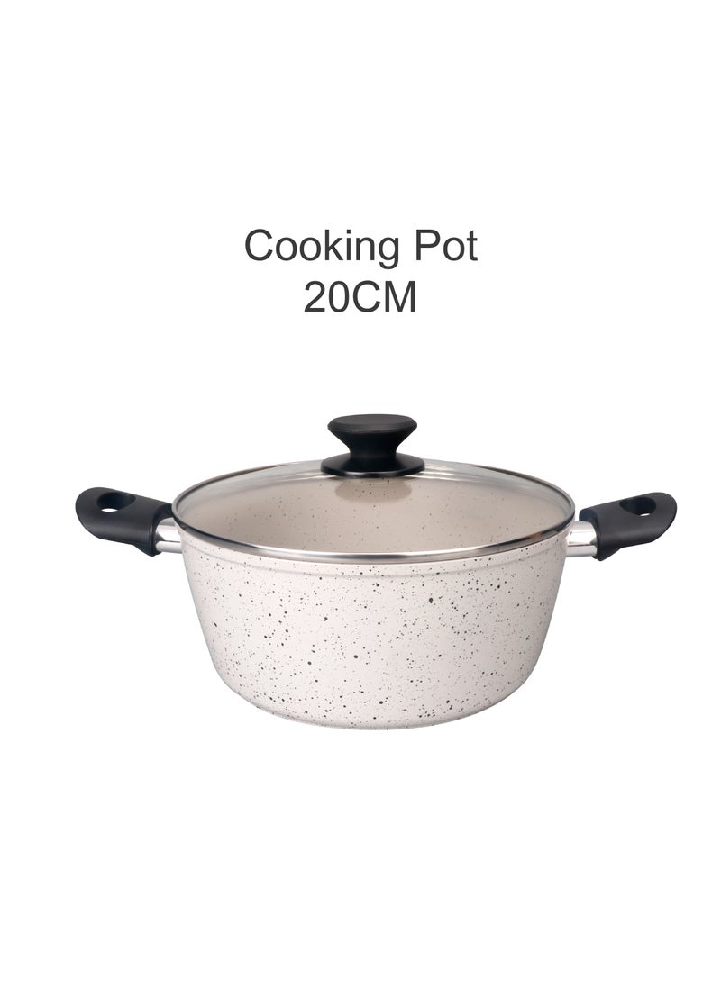 BLACKSTONE - NonStick 9 Pcs Cookware Set BL090 Fry Pan Saucepan with Glass Lid 2 Cooking Pot with Glass Lid 2 Plastic Spoon Set - Image 1