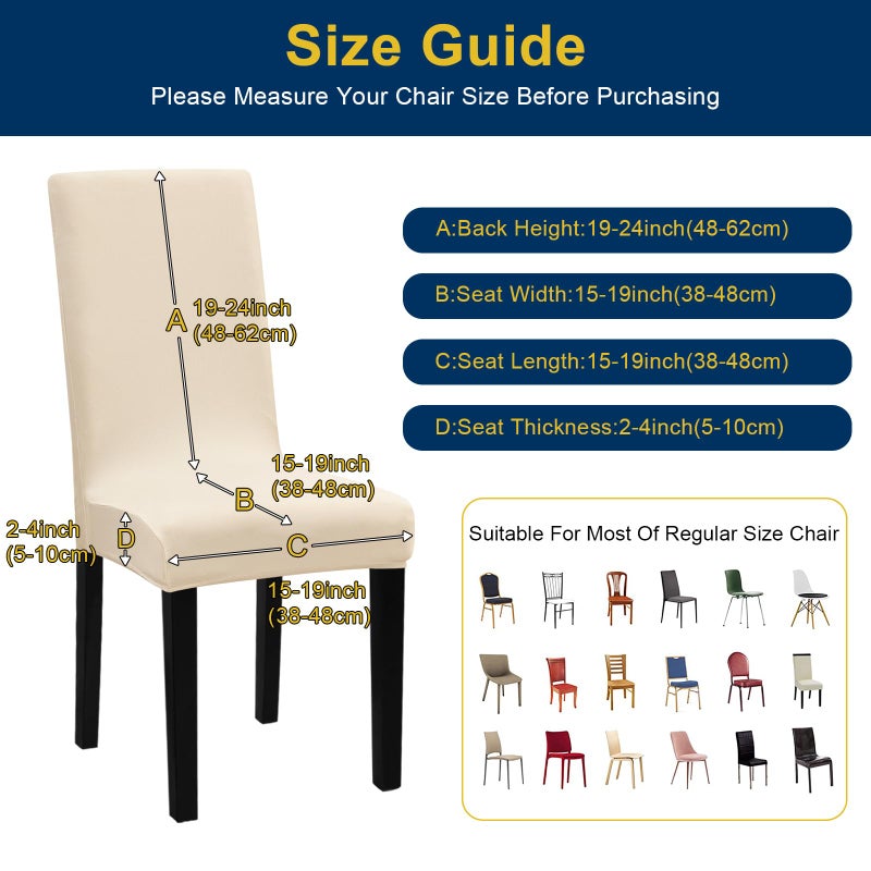 Fafua Chair Covers, Stretch Kitchen Dining Room Chair Covers Set of 6, Removable Washable Dining Chair Slipcovers for Home, Hotel, Banquet - Image 5