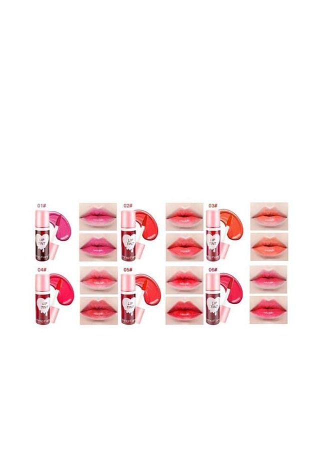 Heng Fang Pack Of 6 Lip Tint With 2 Aishali Aloe Vera Gloss Red/Pink/Orange  - Image 2