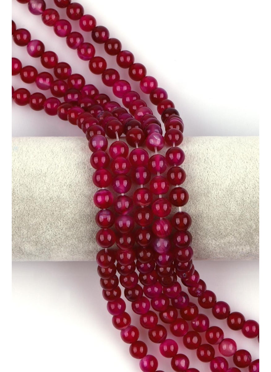Güneş Avm Gunes Avm Pink Agate Natural Stone Series 8 mm Sphere Cut 