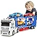 Bstoyder Toddler Boy Toys for 3 4 5 6 7 Years Kids 21 Double Layer Race Truck Toy with 4 Racing Cars Friction Powered Vehical Toys with Lights and Sounds Birthday for Boy GirlsBlue - Image 2