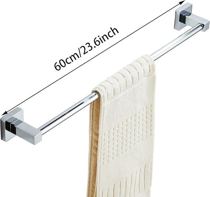 SUNDRY AISI 304 Stainless Steel 24 Inch/Towel Rod Towel Rack for Bathroom/Towel Bar/Towel Hanger/Towel Stand/Bathroom Accessories-Square (24 Inch) - Image 4