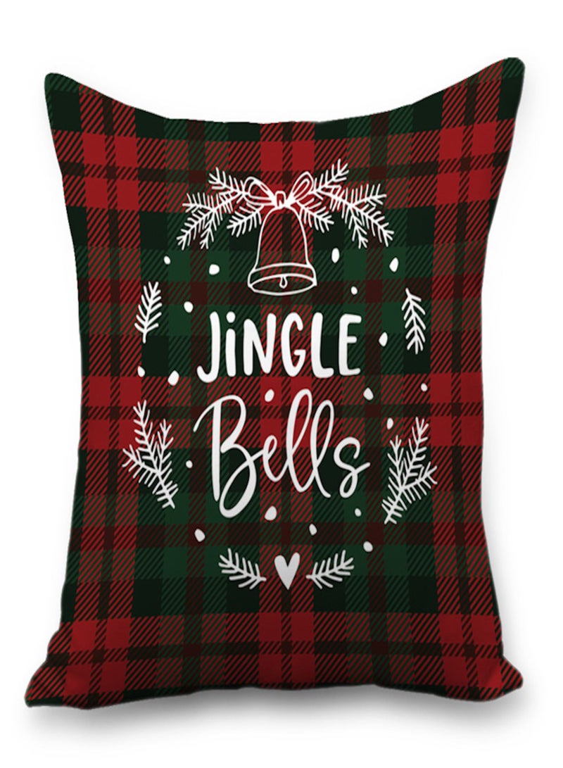 Jingle Bells Print Cushion Cover