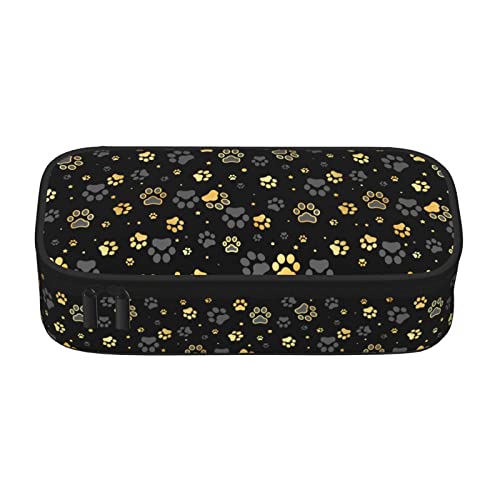 Perinsto Golden Dogs Animal Paws Pencil Case Big Capacity Multi Compartment Stationery Box Pencil Pouch Holder Desk Organizer For School Office Home - Image 2