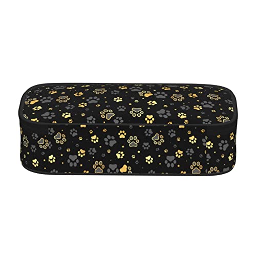 Perinsto Golden Dogs Animal Paws Pencil Case Big Capacity Multi Compartment Stationery Box Pencil Pouch Holder Desk Organizer For School Office Home - Image 3