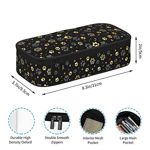Perinsto Golden Dogs Animal Paws Pencil Case Big Capacity Multi Compartment Stationery Box Pencil Pouch Holder Desk Organizer For School Office Home - Image 5