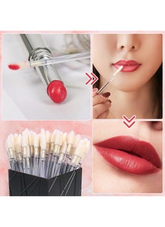 Shintop Disposable Makeup Lip Brush Lipstick Gloss Wands Applicator Perfect Make Up Tool (100Pcs Clear)  - Image 3