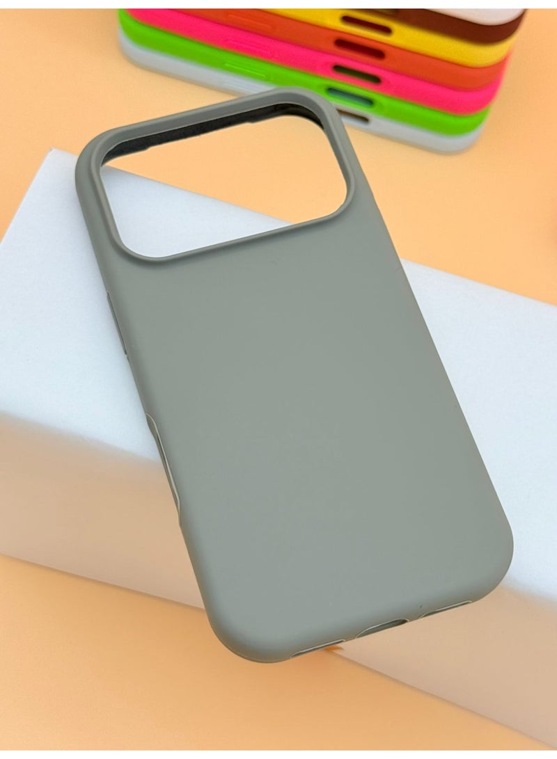 غطاء سيليكون لأبل آيفون 17 برو - رمادي