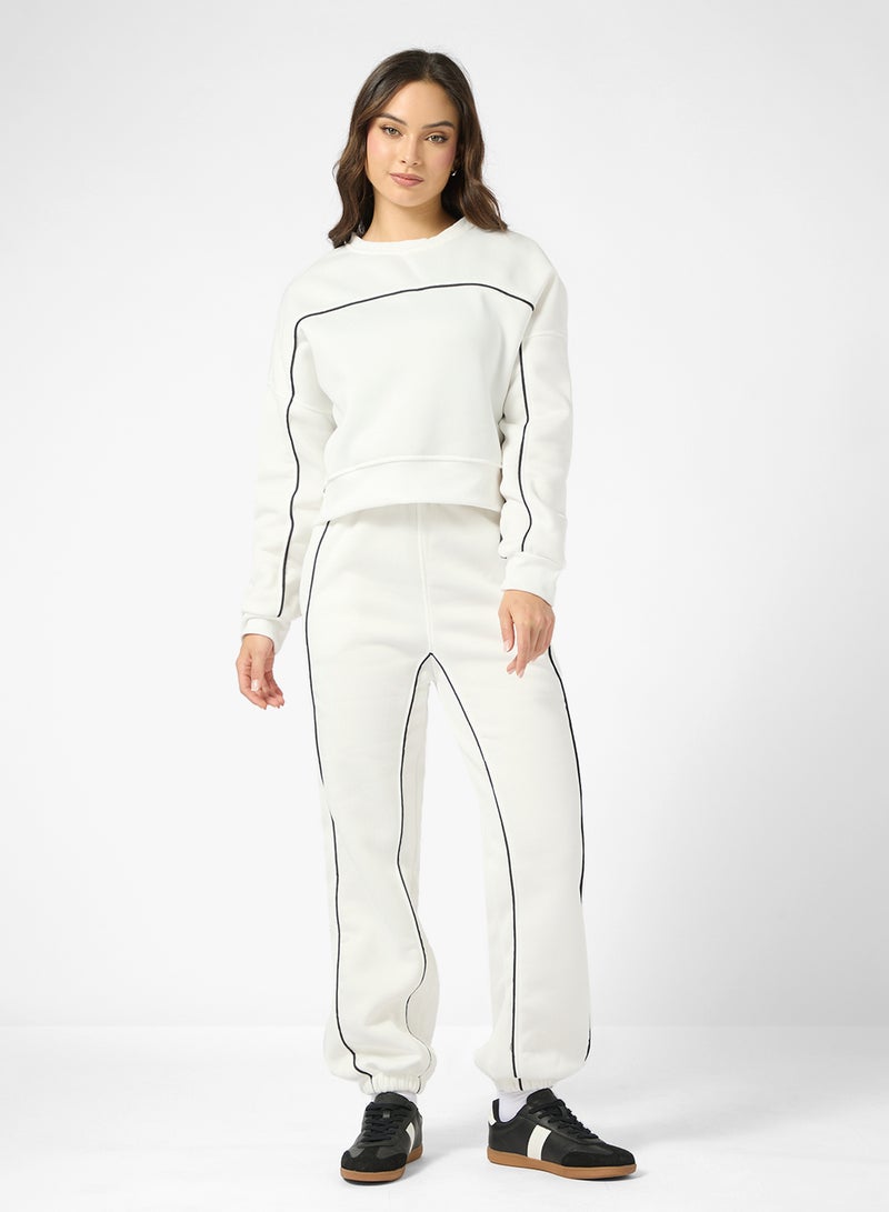 Ginger Oversize Contrast Trim Detail Sweat Set - Image 1