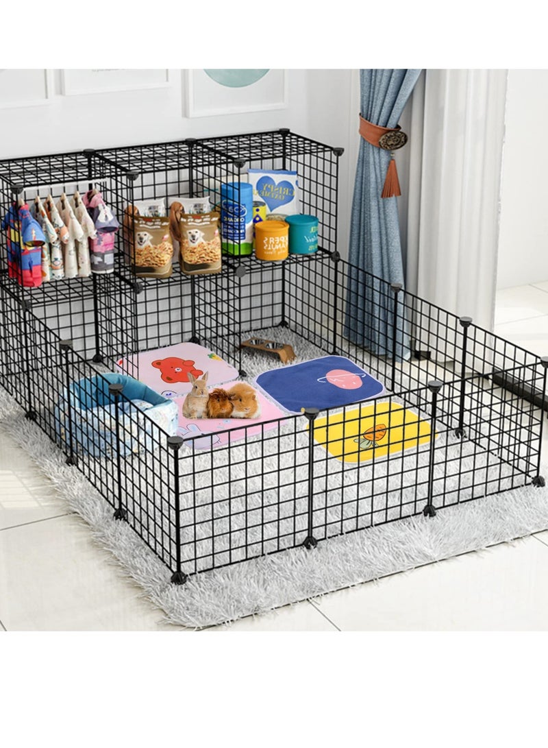 KASTWAVE 4 Pcs Cage Liner Washable Fleece Cage Liners Pee Pad Anti Slip for Reusable Hamsters Rabbits Small Animals Super Absorbent  - Image 2