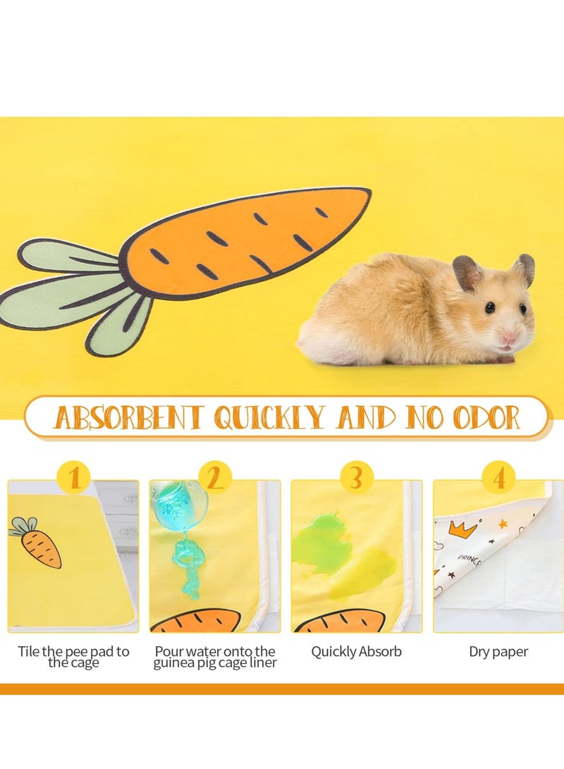 KASTWAVE 4 Pcs Cage Liner Washable Fleece Cage Liners Pee Pad Anti Slip for Reusable Hamsters Rabbits Small Animals Super Absorbent  - Image 5