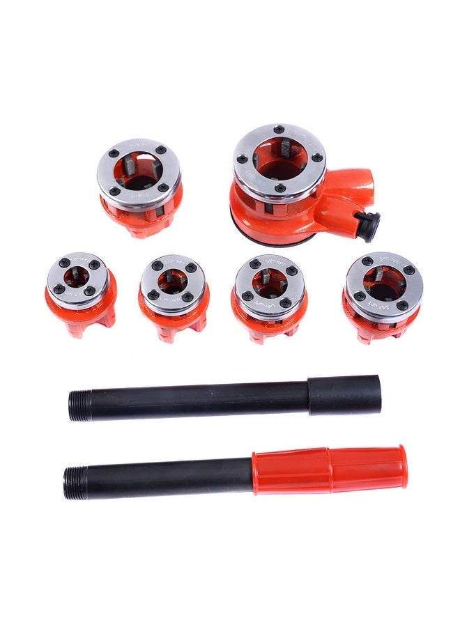 6PCS Ratchet Pipe Threader Kit – Portable Hand Pipe Threading Tool with Handle & Case, 6 Dies (1/4" 3/8" 1/2" 3/4" 1" 11/4") for Plumbing & DIY - Image 5