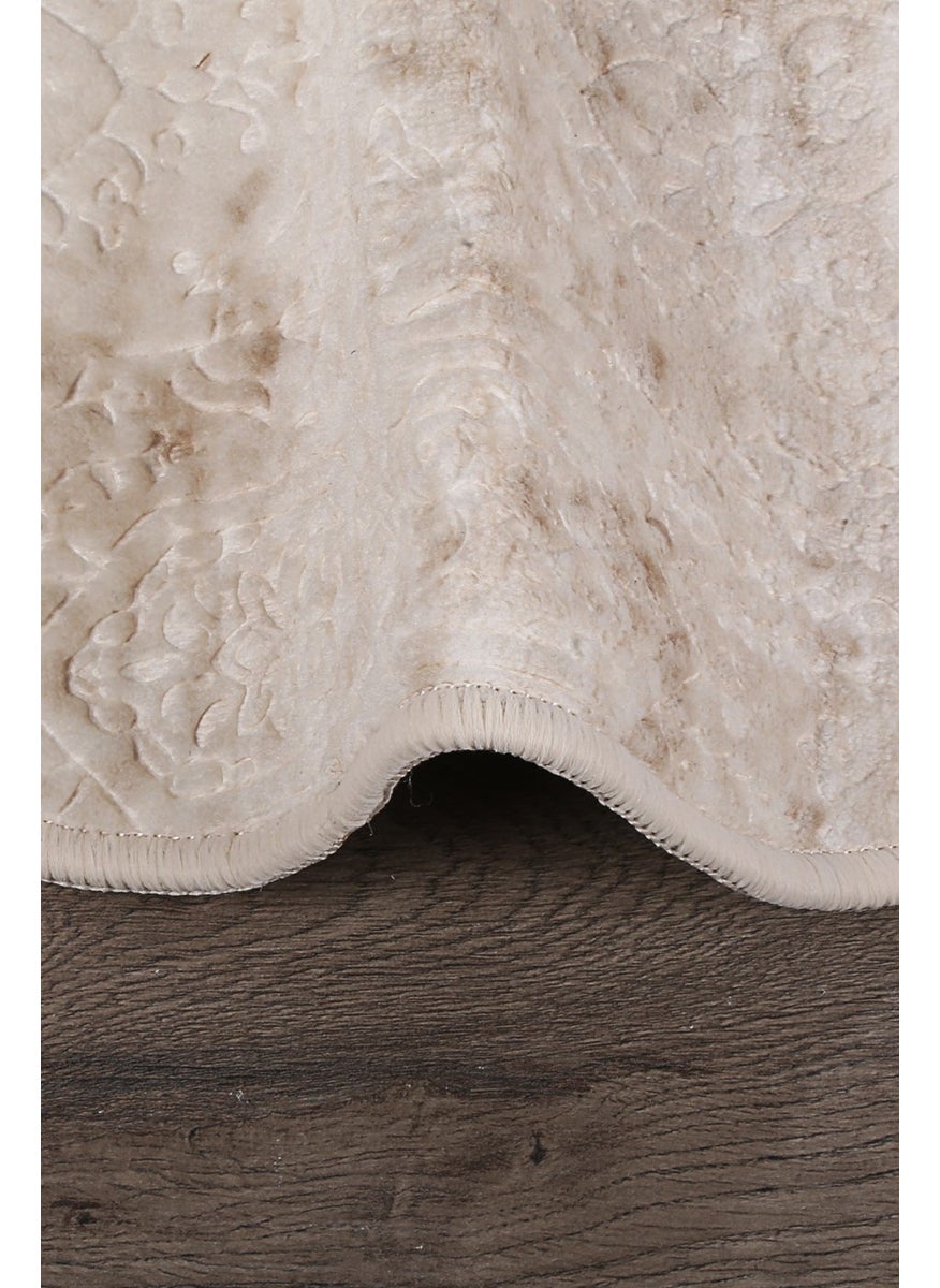 Bonny Home Nova Cream Oval 60X100 + 50X60 cm 2-Piece Bathroom Mat Set Non-Slip Based Washable Toilet Seat Set  - Image 3