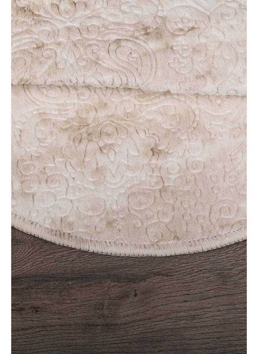 Bonny Home Nova Cream Oval 60X100 + 50X60 cm 2-Piece Bathroom Mat Set Non-Slip Based Washable Toilet Seat Set  - Image 5