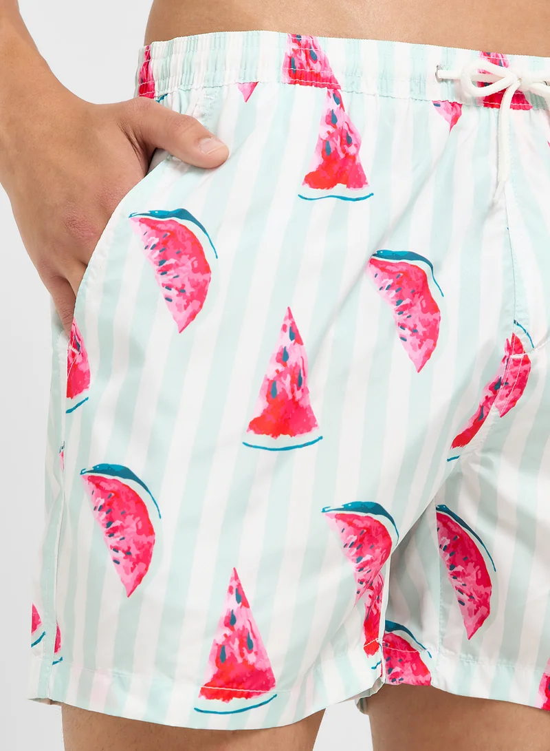 BRAVE SOUL Printed Swimshorts