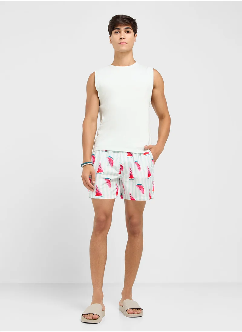 BRAVE SOUL Printed Swimshorts