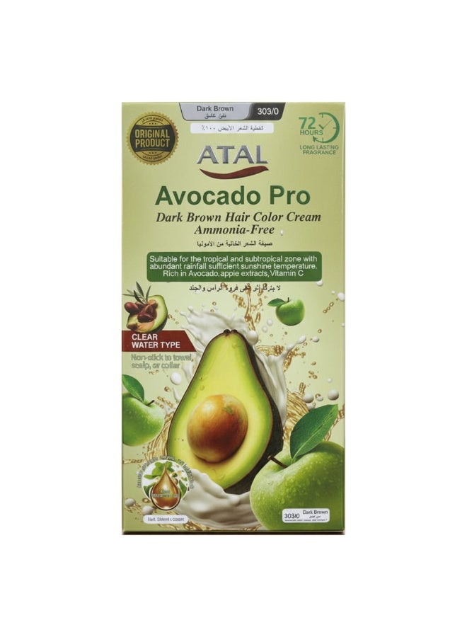 ATAL Arocado Pro Dark Brown Hair Dye No Ammonia With Avocado And Apple Cream 500ml + Developer 500ml Hair Dye No Trace On Scalp And Skin Technology - Image 2