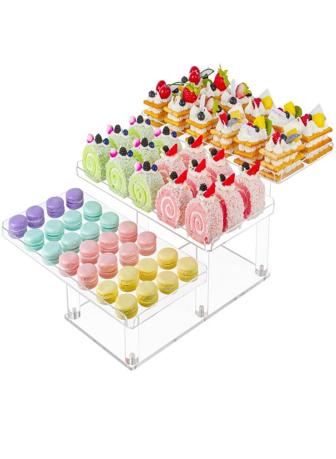 Boxalls Dessert Table Display Set 3 Tier, Clear Acrylic Stands for Cupcakes Dessert Pastry Food Treat, Tiered Buffet Risers Platter Serving Trays for Wedding Birthday Party - Image 1