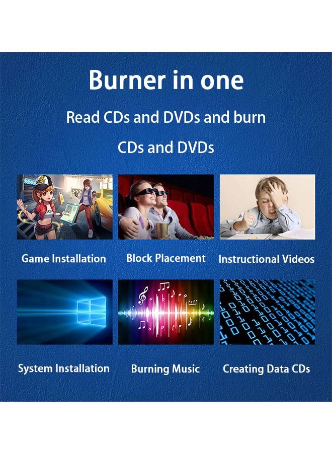 Arabest External DVD Burner Multi-function SD Card Usb Port Extension External External Burning Optical Drive - Image 3