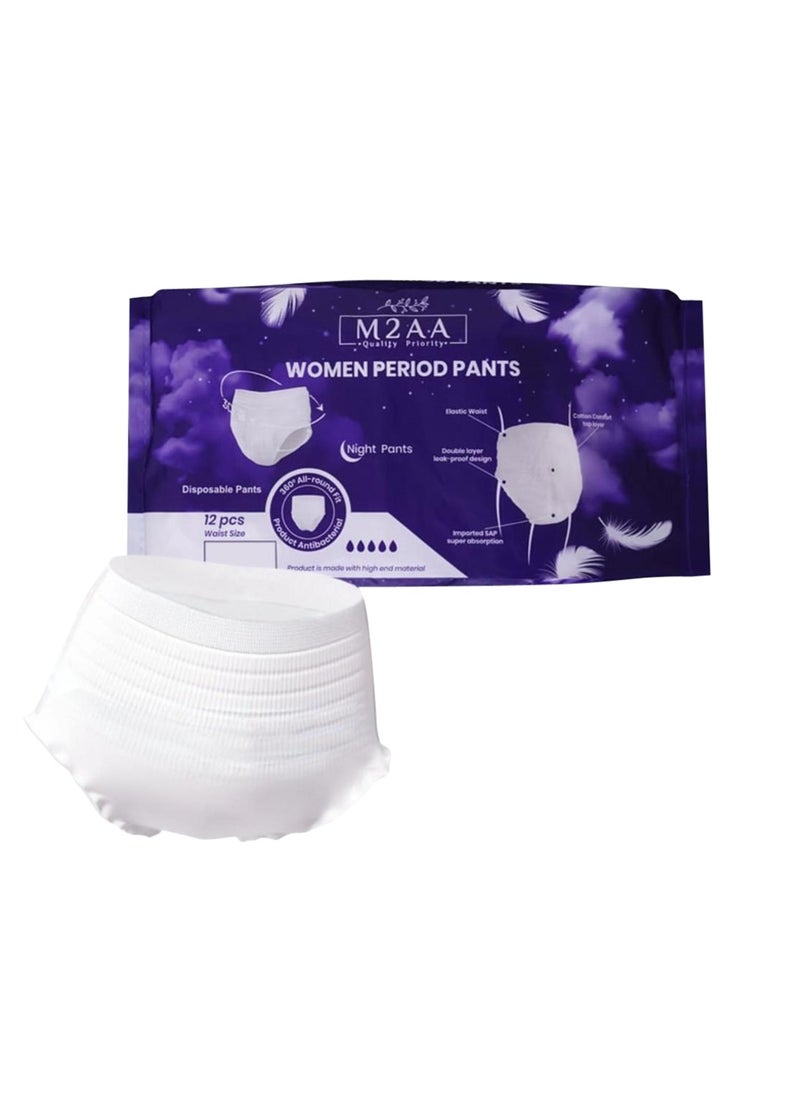 M2AA 12Pcs Women Period Pants S/M and M/L Women Menstrual Pants, Maternity Delivery & Postpartum Use  - Image 1