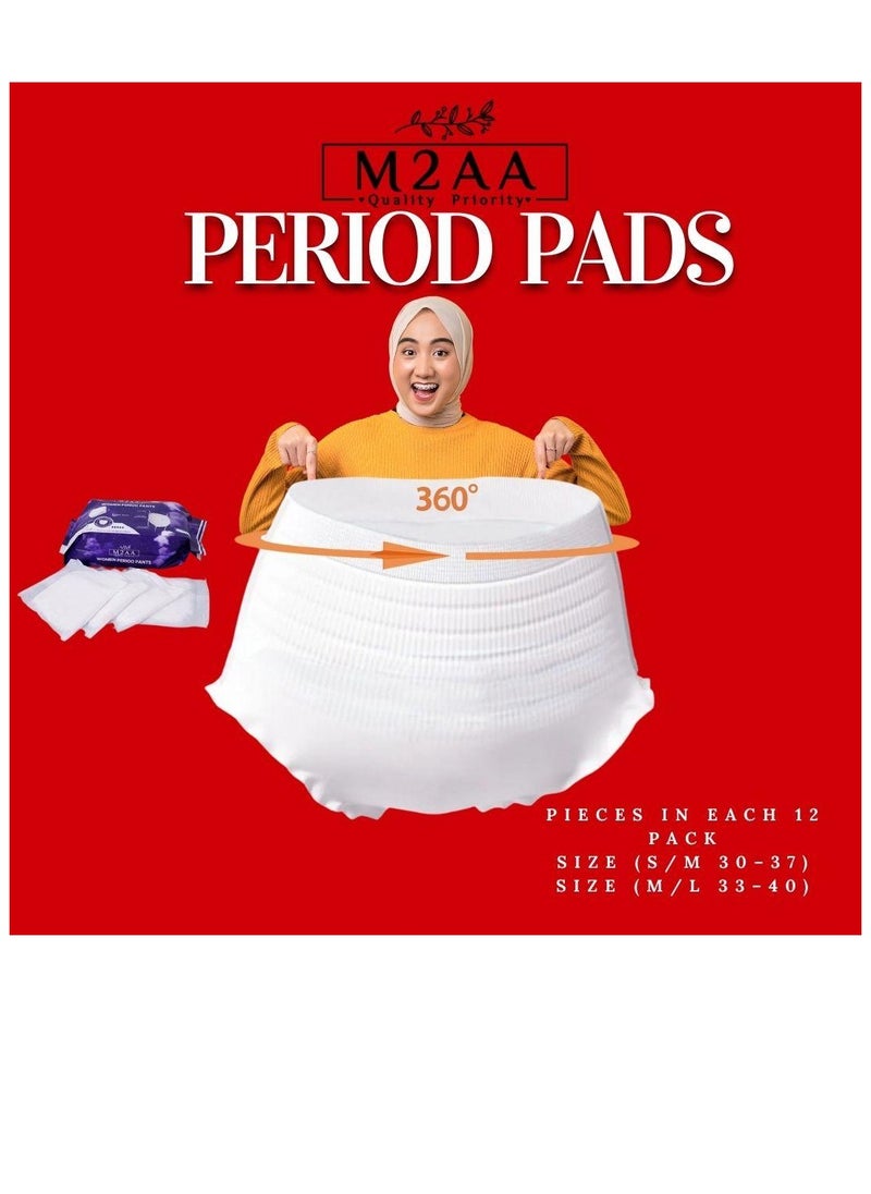 12Pcs Women Period Pants S/M and M/L Women Menstrual Pants, Maternity Delivery & Postpartum Use