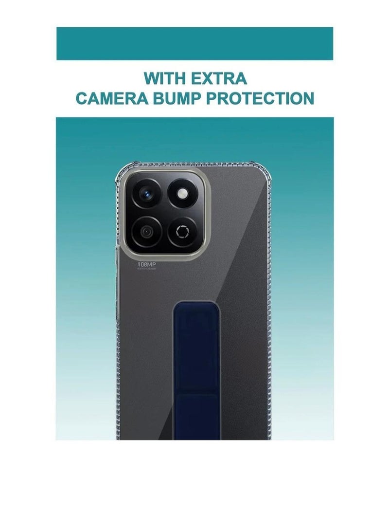 ARMOR Case Cover For Honor X7c With Magnetic Hand Grip 3 in 1 Clear / Blue - Image 2