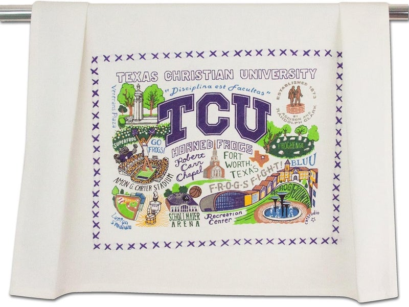 Catstudio Dish Towel, Texas Christian University (TCU) Horned Frogs Hand Towel - Collegiate Kitchen Towels for TCU Fans - Perfect Graduation Gift, Gift for Students, Parents and Alums - Image 1