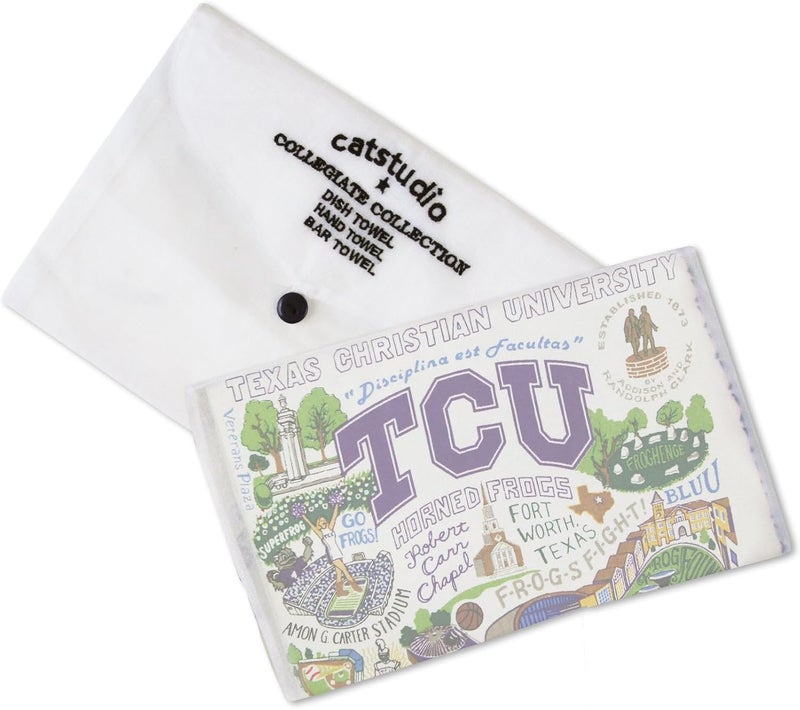 Catstudio Dish Towel, Texas Christian University (TCU) Horned Frogs Hand Towel - Collegiate Kitchen Towels for TCU Fans - Perfect Graduation Gift, Gift for Students, Parents and Alums - Image 2