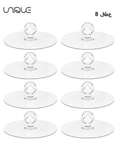 Unique Adhesive Knobs, 8 Pack Cabinet Door Handles, Crystal Door Knobs, Self-Stick Drawer Knobs for Wardrobe,Kitchen Cupboard,Bathroom Dresser, Furniture Door Window,Transparent  - Image 1