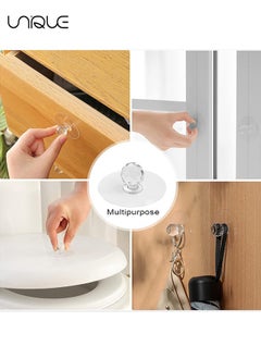 Unique Adhesive Knobs, 8 Pack Cabinet Door Handles, Crystal Door Knobs, Self-Stick Drawer Knobs for Wardrobe,Kitchen Cupboard,Bathroom Dresser, Furniture Door Window,Transparent  - Image 3