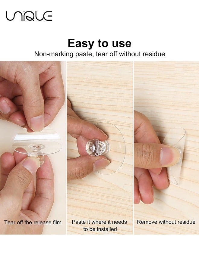 Adhesive Knobs, 8 Pack Cabinet Door Handles, Crystal Door Knobs, Self-Stick Drawer Knobs for Wardrobe,Kitchen Cupboard,Bathroom Dresser, Furniture Door Window,Transparent