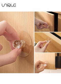 Unique Adhesive Knobs, 8 Pack Cabinet Door Handles, Crystal Door Knobs, Self-Stick Drawer Knobs for Wardrobe,Kitchen Cupboard,Bathroom Dresser, Furniture Door Window,Transparent  - Image 5