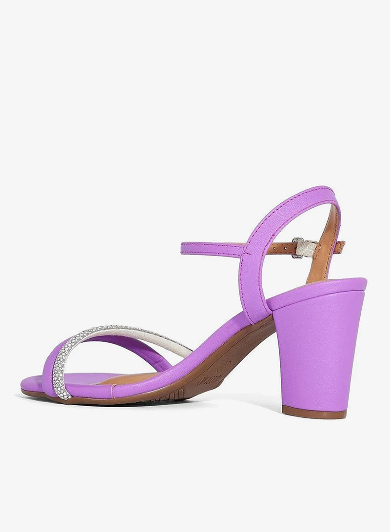 VIZZANO Purple Block Heel Sandals for Women – Stylish Ladies Heels Sandals for Everyday Wear for Women | Best Price UAE