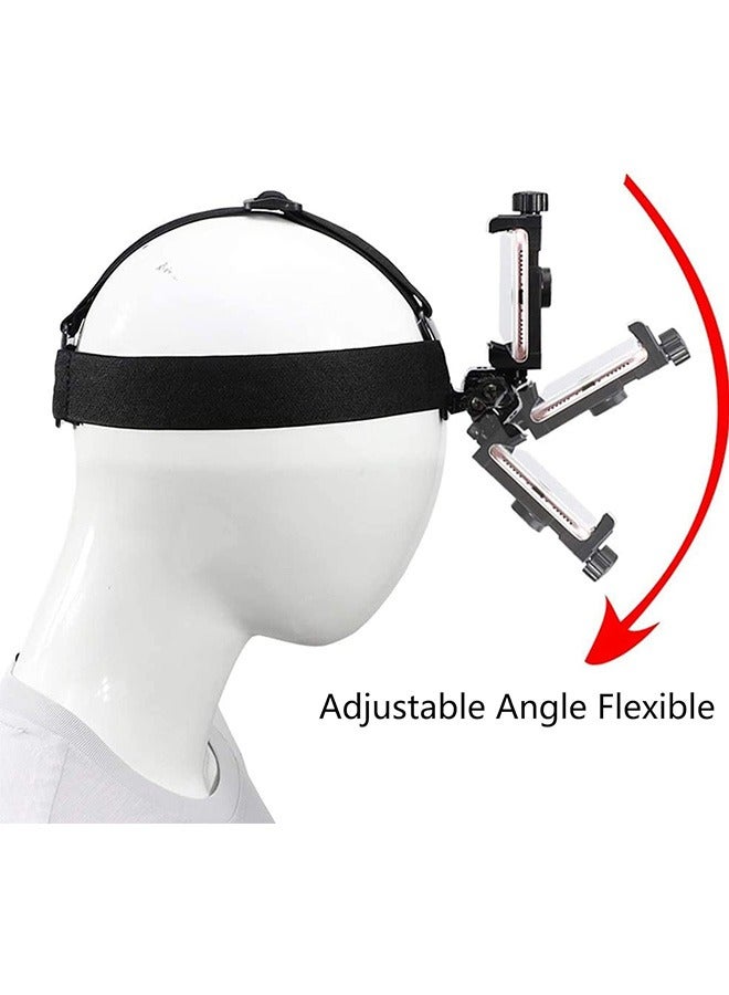 Head-Mounted Mobile Phone Mount, First-Person View Live Shooting Bracket, Head Mount Strap Compatible with iPhone Smartphones(4-7) and Action Camera GoPro - Image 3