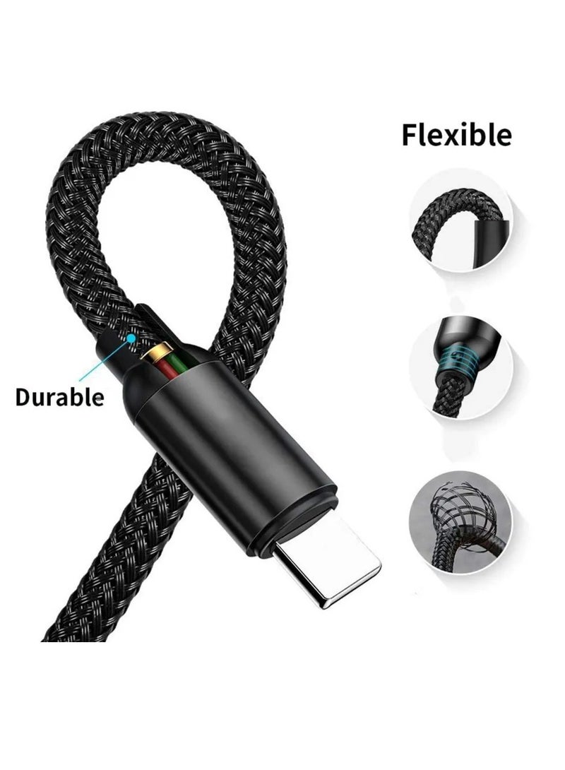 PowerMax Powerboost USB-C to USB-A Data Cable, Premium Braided, 1000 MM, Black – Compatible with Samsung Galaxy, Laptops, Nintendo Switch, Huawei MateBook X Pro, iPad Mini 6, and more. - Image 3