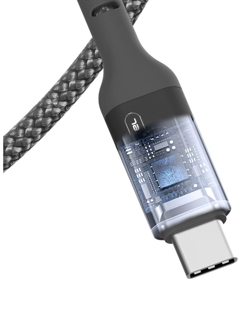 PowerMax Powerboost USB-C to USB-A Data Cable, Premium Braided, 1000 MM, Black – Compatible with Samsung Galaxy, Laptops, Nintendo Switch, Huawei MateBook X Pro, iPad Mini 6, and more. - Image 4