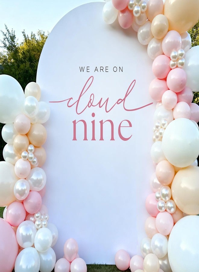 Aoemon On Cloud Nine Baby Shower Decorations Pink - Peel and Stick We are On Cloud Decor Themed Balloon Arch Backdrop Sign Stickers, 1St Birthday Party Supplies Wall Decor for Girls (Pink) - Image 1