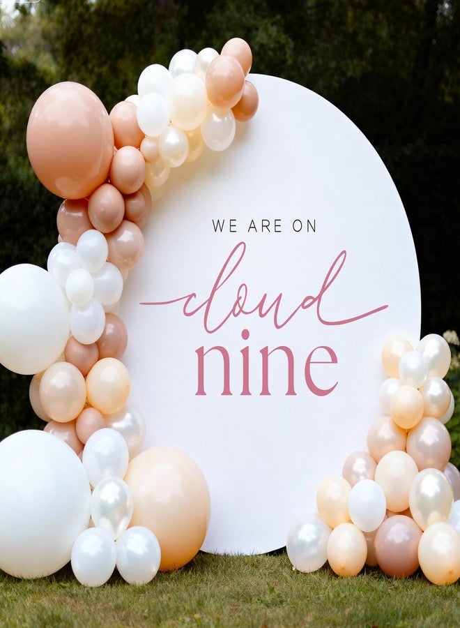 Aoemon On Cloud Nine Baby Shower Decorations Pink - Peel and Stick We are On Cloud Decor Themed Balloon Arch Backdrop Sign Stickers, 1St Birthday Party Supplies Wall Decor for Girls (Pink) - Image 2