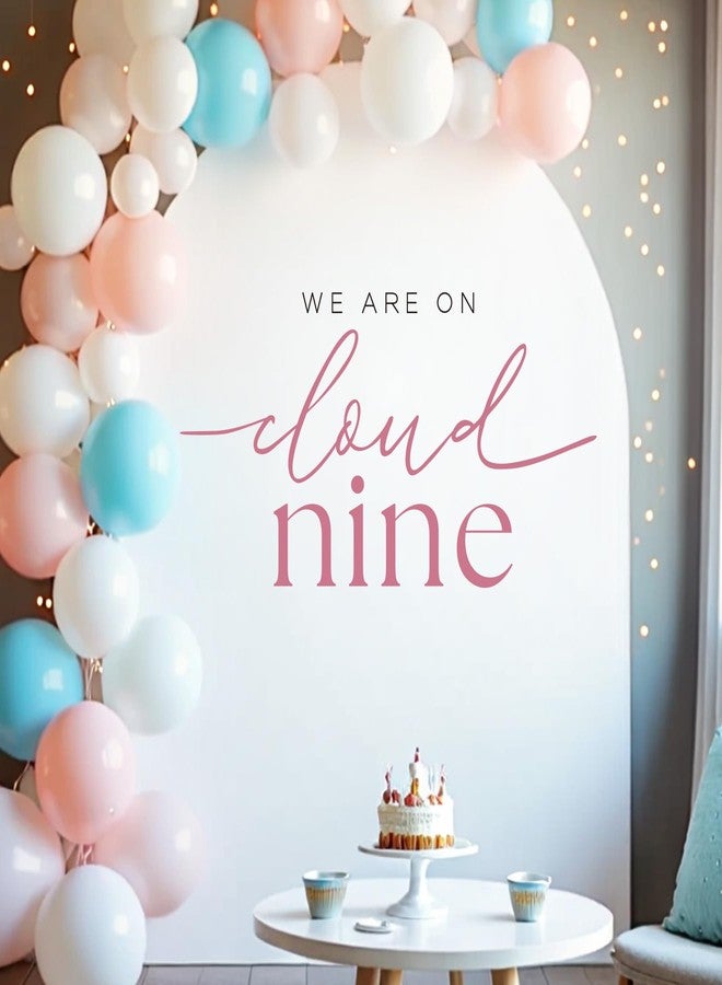 Aoemon On Cloud Nine Baby Shower Decorations Pink - Peel and Stick We are On Cloud Decor Themed Balloon Arch Backdrop Sign Stickers, 1St Birthday Party Supplies Wall Decor for Girls (Pink) - Image 3
