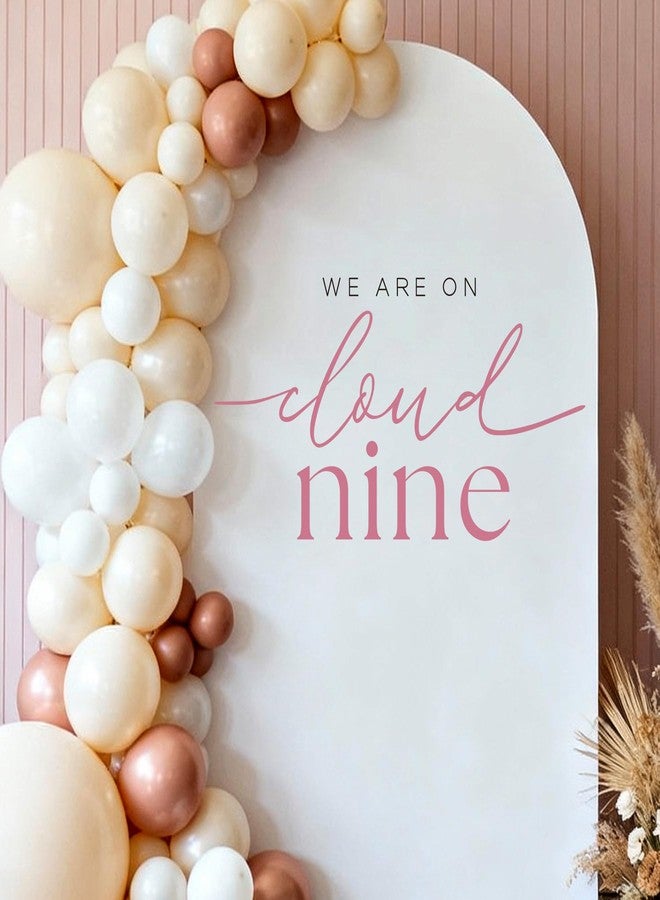 Aoemon On Cloud Nine Baby Shower Decorations Pink - Peel and Stick We are On Cloud Decor Themed Balloon Arch Backdrop Sign Stickers, 1St Birthday Party Supplies Wall Decor for Girls (Pink) - Image 4