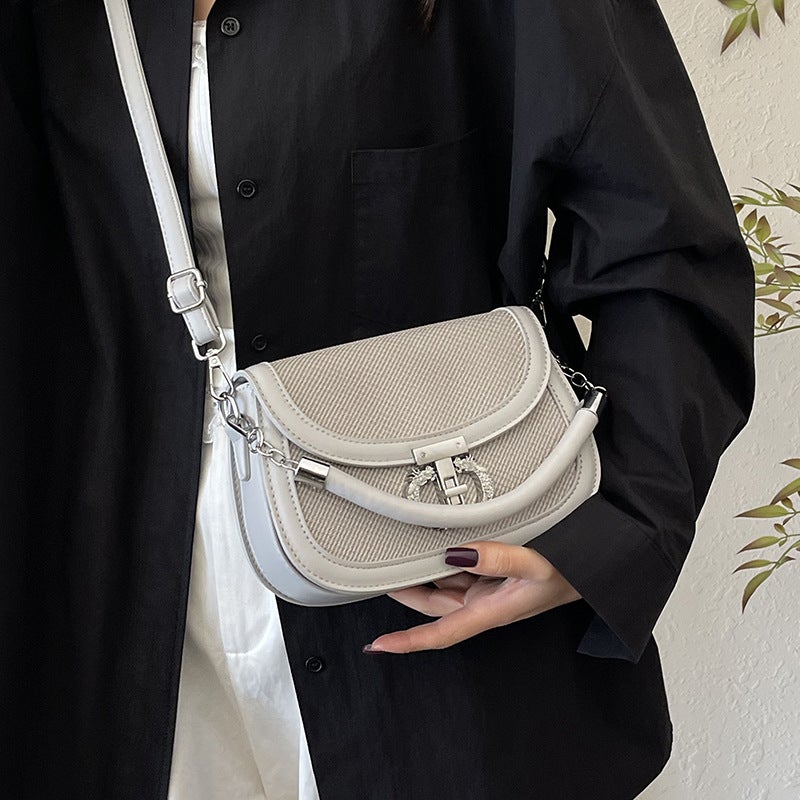 Fashion Mini Crossbody Bag Saddle Shoulder Handbag for Women - Image 3