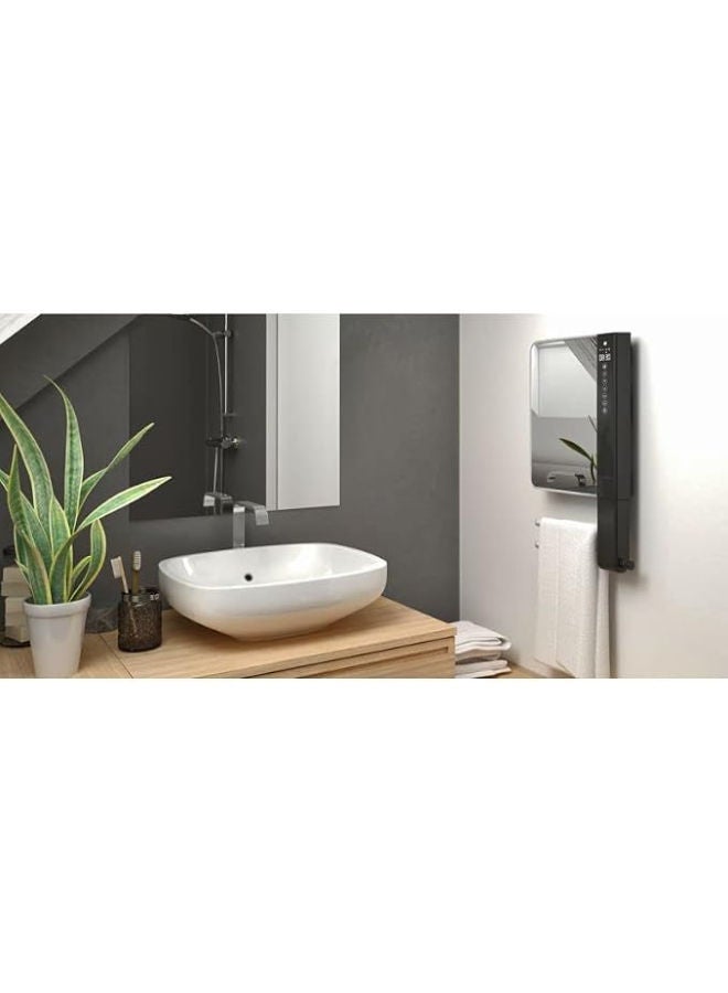 AURORA Radialight Windy Visio Bathroom Heater & Towel Dryer with Mirror, 1800W - Image 2