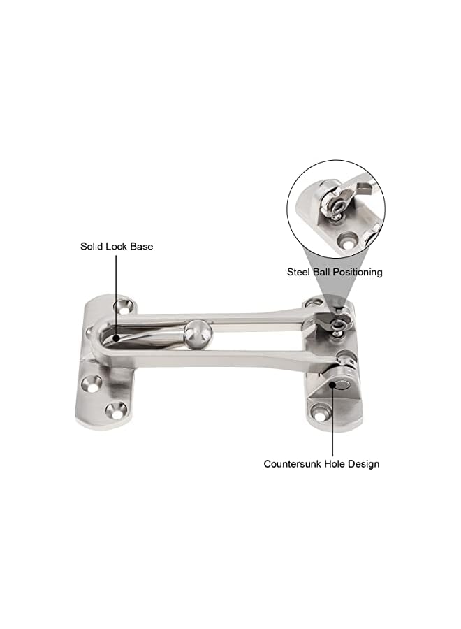 promass Door Lock Latch for Home Security, Swing Bar Door Guard, Front Door Locks Secondary Security Door Latch for Kids Home Hotel Apartment (Silver) - Image 3