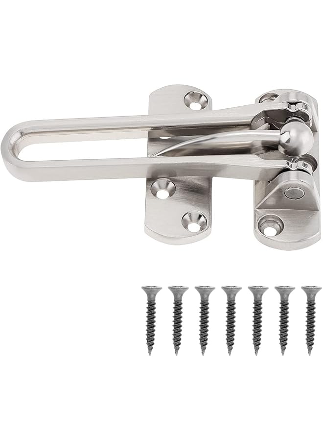 promass Door Lock Latch for Home Security, Swing Bar Door Guard, Front Door Locks Secondary Security Door Latch for Kids Home Hotel Apartment (Silver) - Image 1