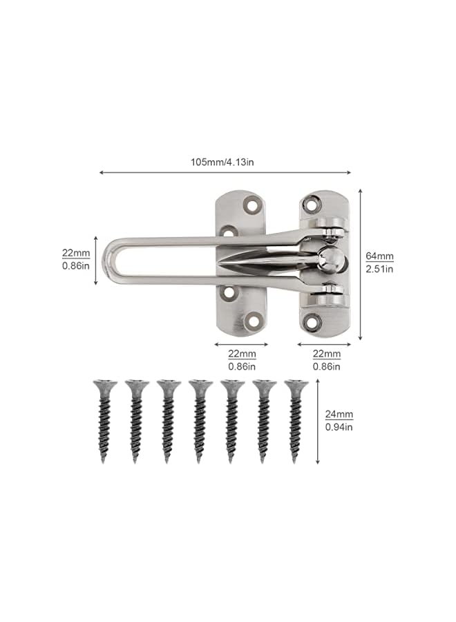 promass Door Lock Latch for Home Security, Swing Bar Door Guard, Front Door Locks Secondary Security Door Latch for Kids Home Hotel Apartment (Silver) - Image 2
