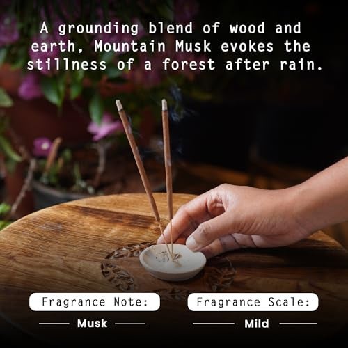 NYASSA Highly Scented Mountain Musk Agarbatti/Incense Sticks - 50g, Earthy Musk Fragrance, Charcoal-Free Agarbatti for Pooja, Meditation, Home Freshness & Perfect for Special Occasions - Image 4