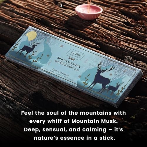 NYASSA Highly Scented Mountain Musk Agarbatti/Incense Sticks - 50g, Earthy Musk Fragrance, Charcoal-Free Agarbatti for Pooja, Meditation, Home Freshness & Perfect for Special Occasions - Image 2